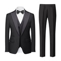 Men's Prestige White Tuxedo Set  - Black Satin Edition