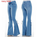 High Waist lace up Flared jeans