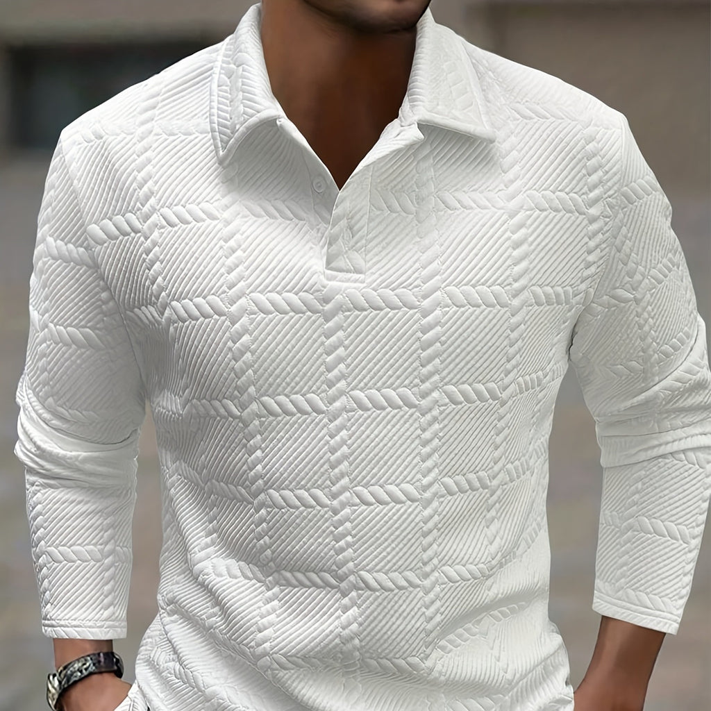 Elegant textured Knit polo Shirt