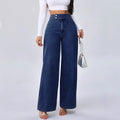 Azure Flow  High-Waist Wide-Leg Jeans