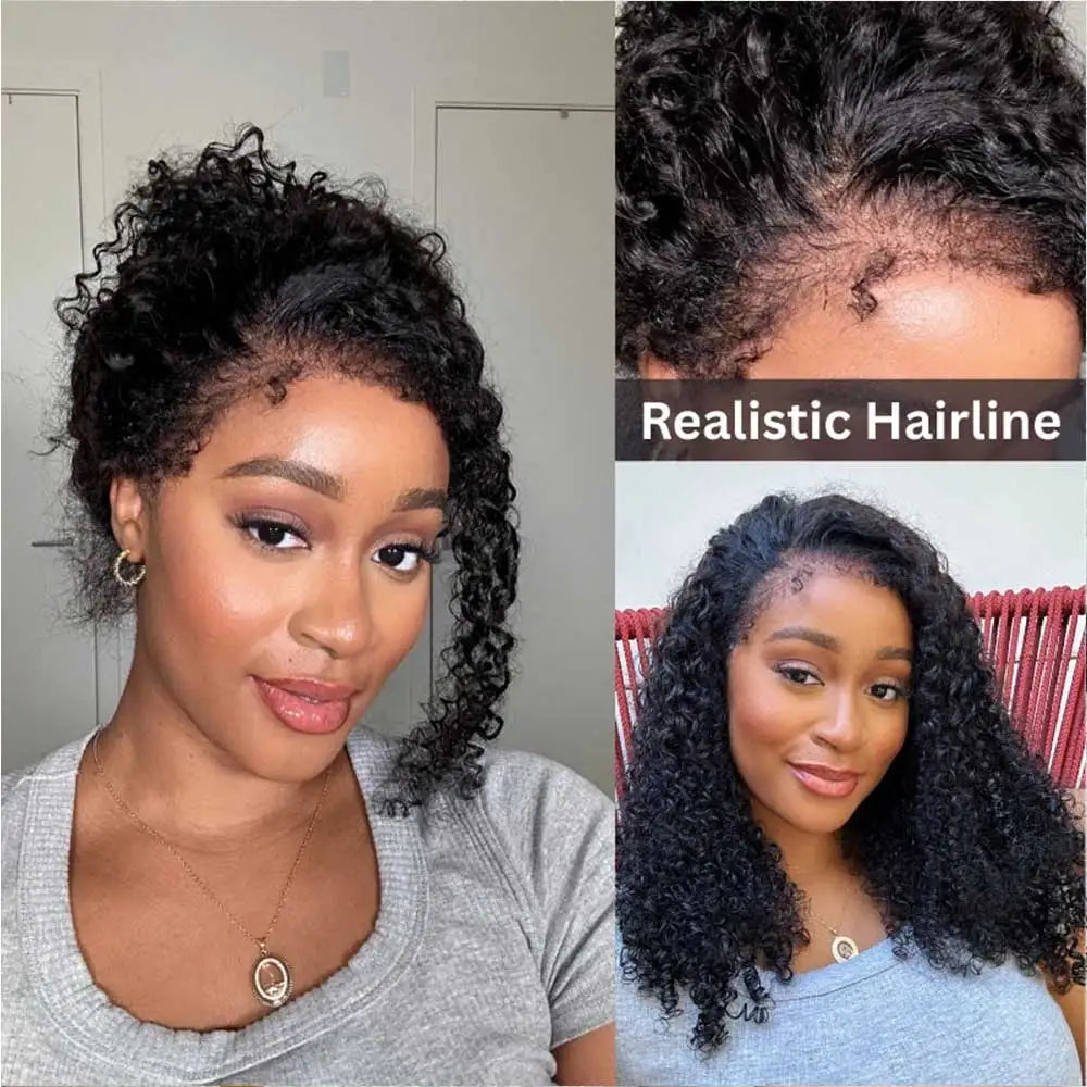 Natural kinky curly HD lace wig
