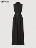 Elegant sleeveless wide leg Jumpsuit