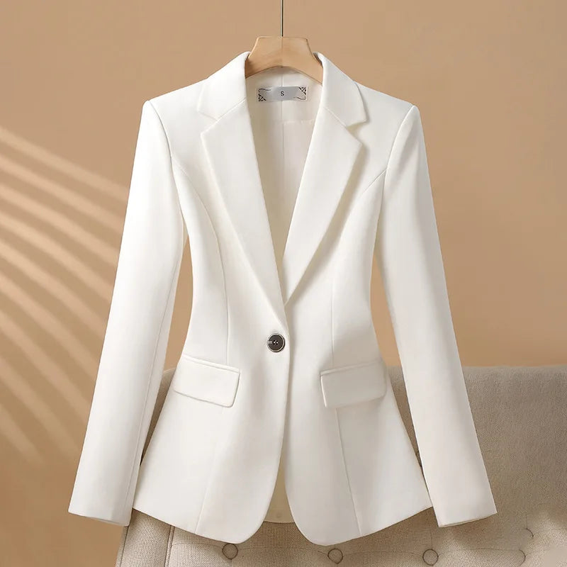 Women Blazer ,Single Button Long Sleeve Red Black & White