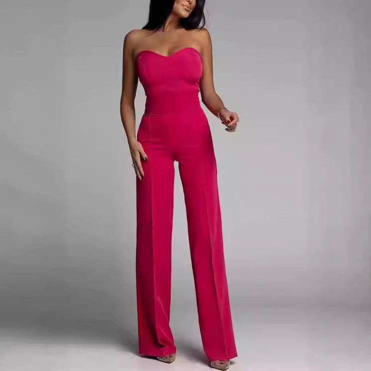 Elegant Contour Wide Leg Jumpsuit