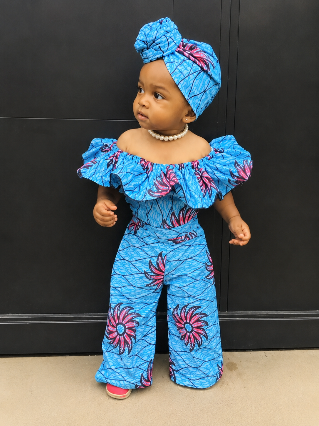 Baby Ruffle Jumpsuit & headwrap