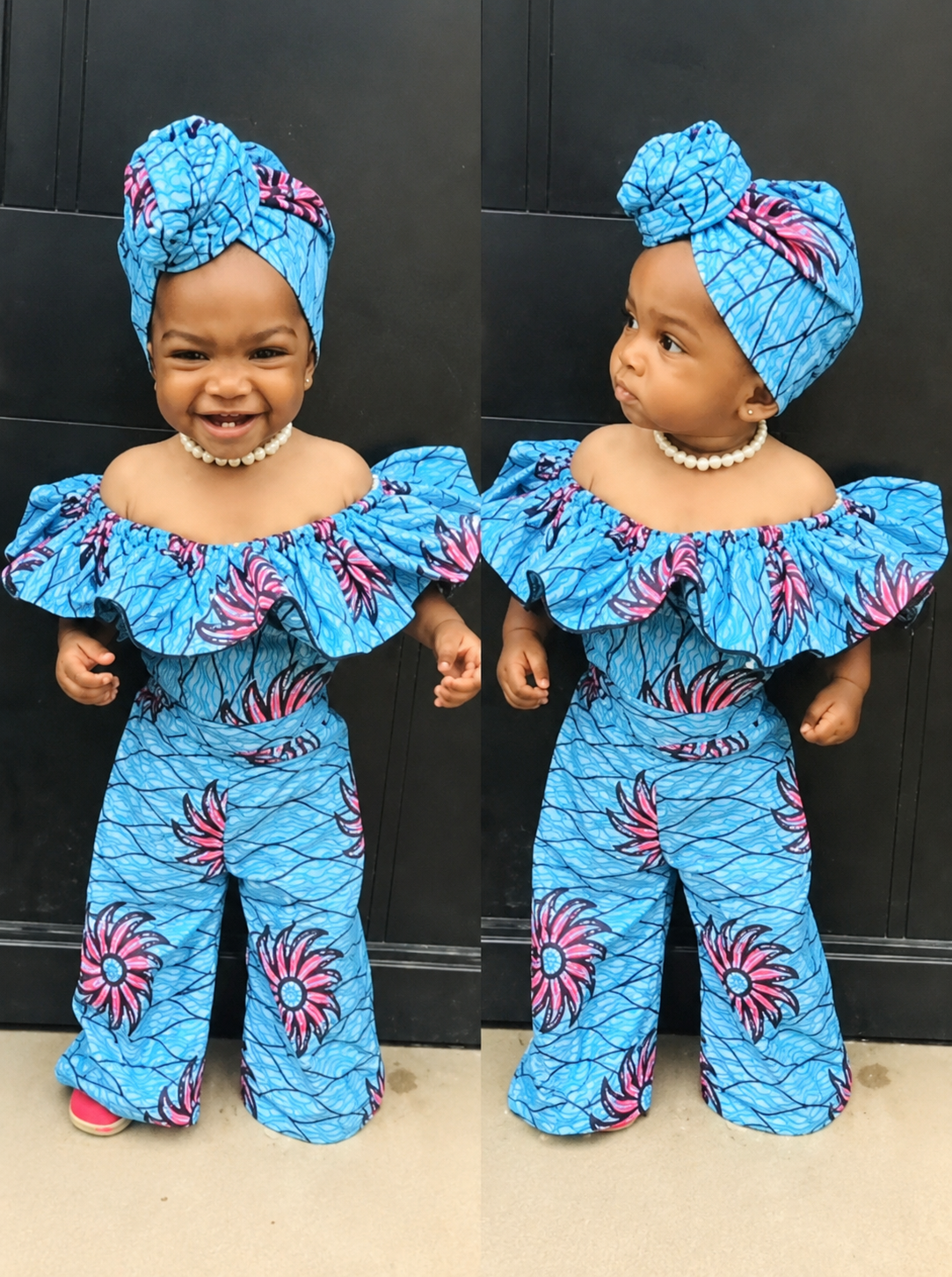 Baby Ruffle Jumpsuit & headwrap